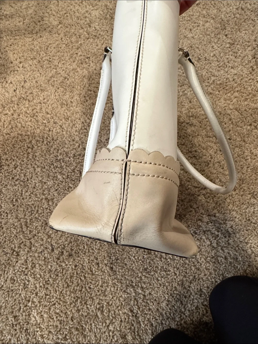 kate spade Cream and Beige Two-Tone Leather Tote